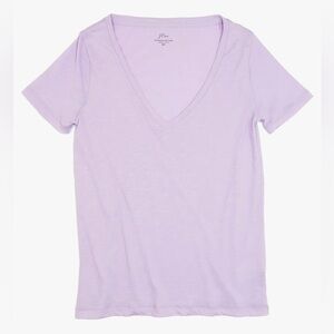 J. Crew Women's Lavender V-Neck T-Shirt size medium